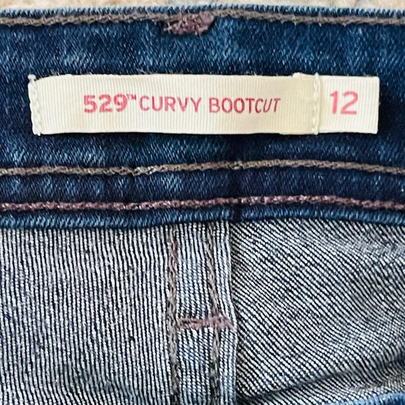 Levis Perfectly Slimming 512 Bootcut Dark Wash Mid Rise Denim Women Size 12 - Picture 5 of 6